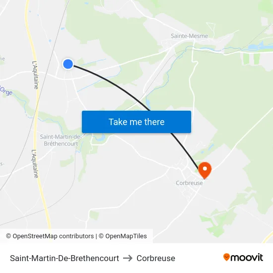 Saint-Martin-De-Brethencourt to Corbreuse map