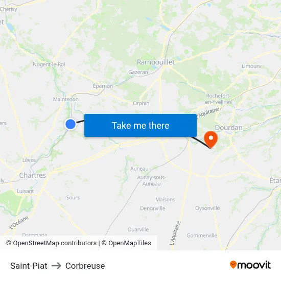 Saint-Piat to Corbreuse map