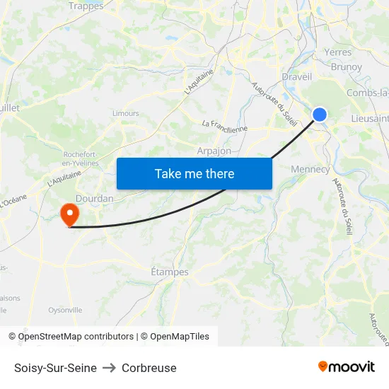 Soisy-Sur-Seine to Corbreuse map