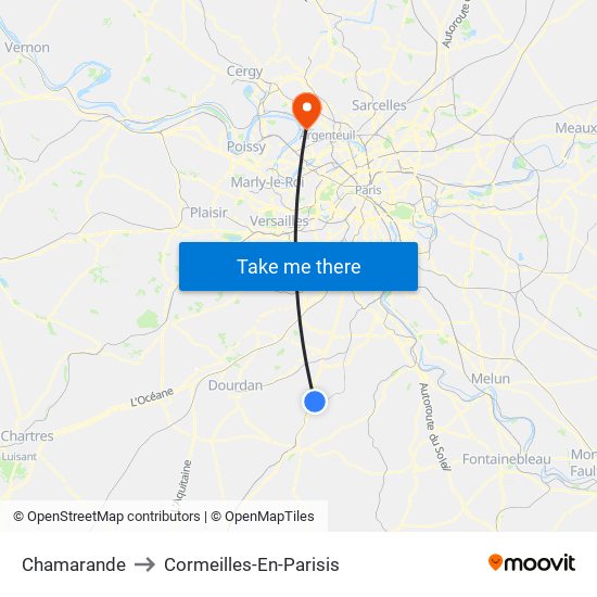 Chamarande to Cormeilles-En-Parisis map