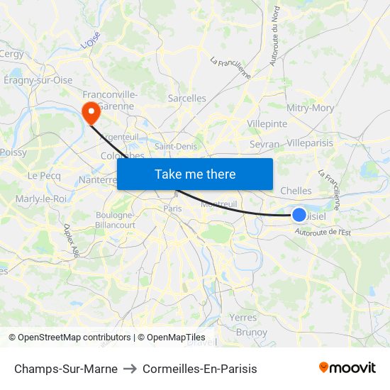 Champs-Sur-Marne to Cormeilles-En-Parisis map