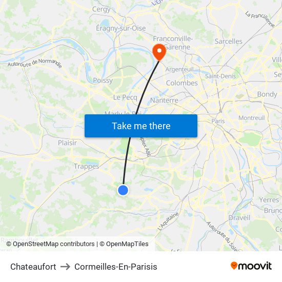 Chateaufort to Cormeilles-En-Parisis map