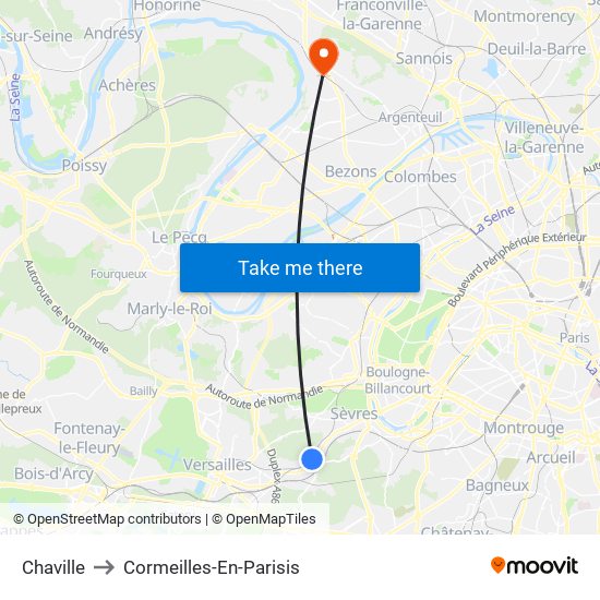 Chaville to Cormeilles-En-Parisis map