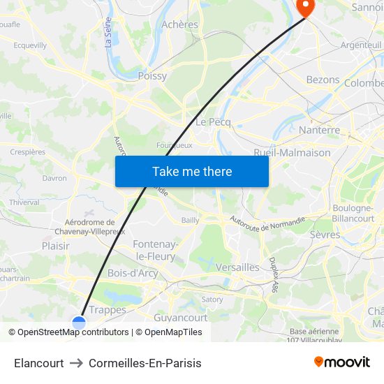 Elancourt to Cormeilles-En-Parisis map