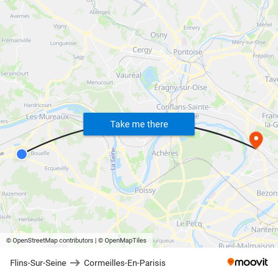 Flins-Sur-Seine to Cormeilles-En-Parisis map