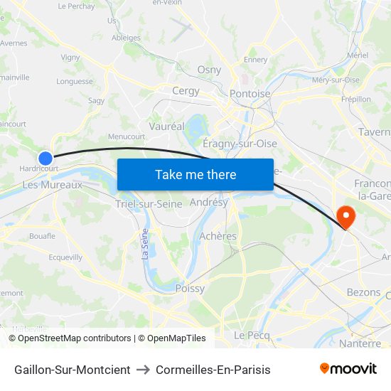 Gaillon-Sur-Montcient to Cormeilles-En-Parisis map