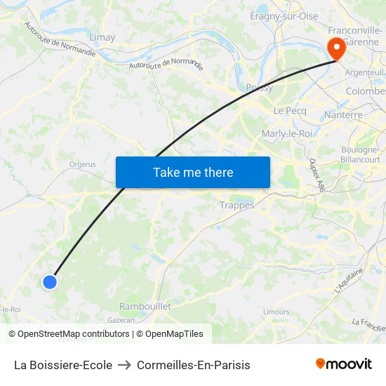 La Boissiere-Ecole to Cormeilles-En-Parisis map