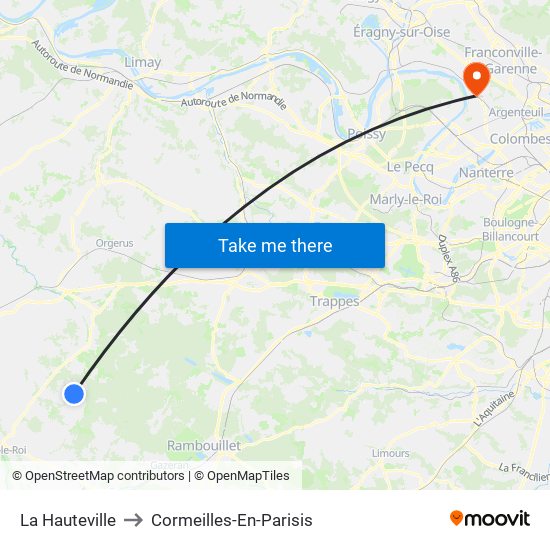 La Hauteville to Cormeilles-En-Parisis map