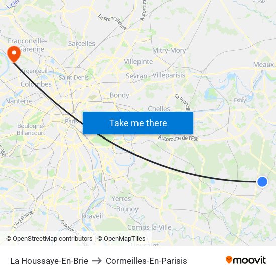 La Houssaye-En-Brie to Cormeilles-En-Parisis map