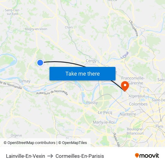 Lainville-En-Vexin to Cormeilles-En-Parisis map