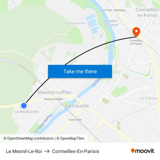 Le Mesnil-Le-Roi to Cormeilles-En-Parisis map