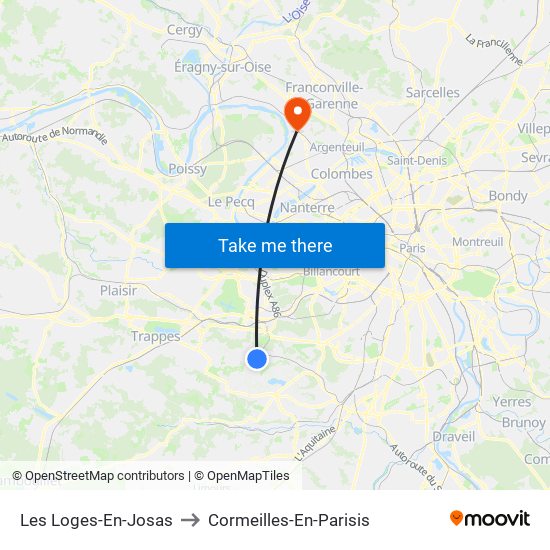 Les Loges-En-Josas to Cormeilles-En-Parisis map