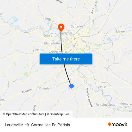 Leudeville to Cormeilles-En-Parisis map