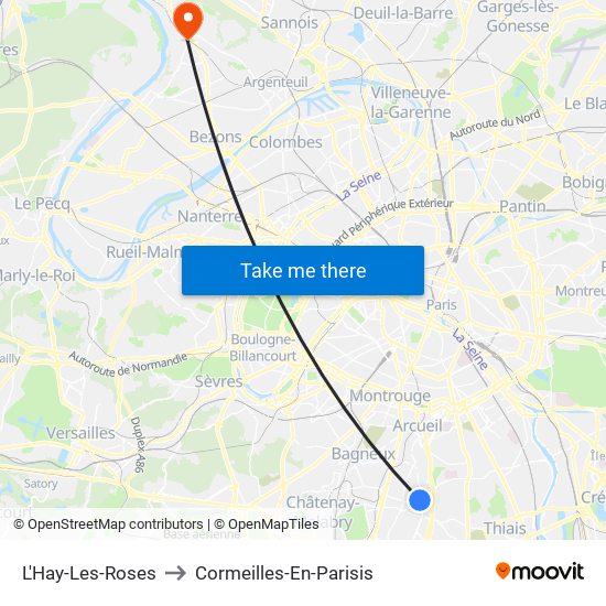 L'Hay-Les-Roses to Cormeilles-En-Parisis map