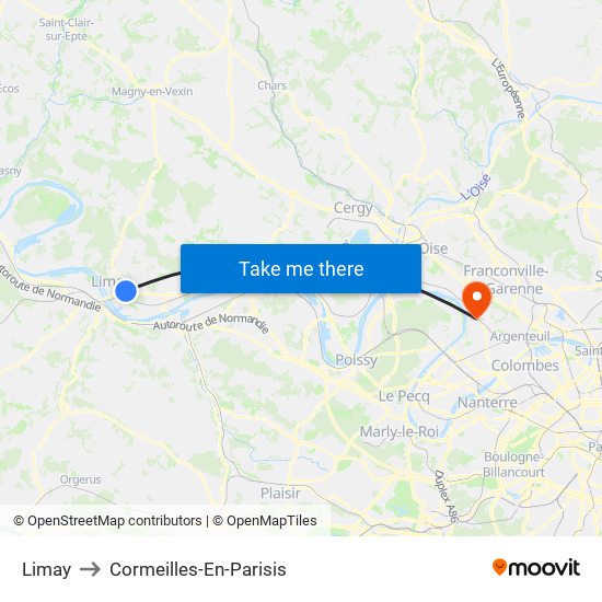 Limay to Cormeilles-En-Parisis map