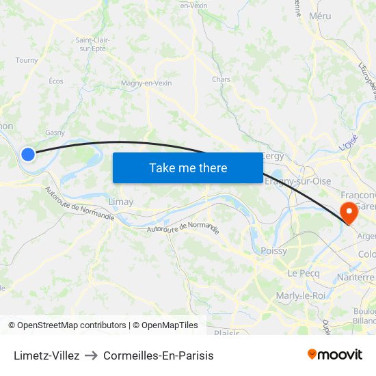 Limetz-Villez to Cormeilles-En-Parisis map