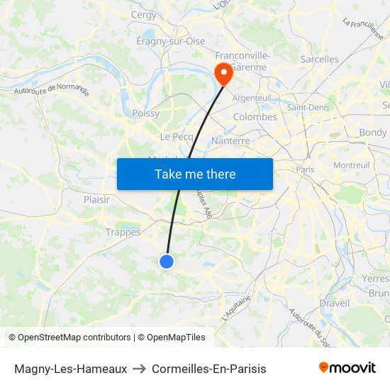 Magny-Les-Hameaux to Cormeilles-En-Parisis map