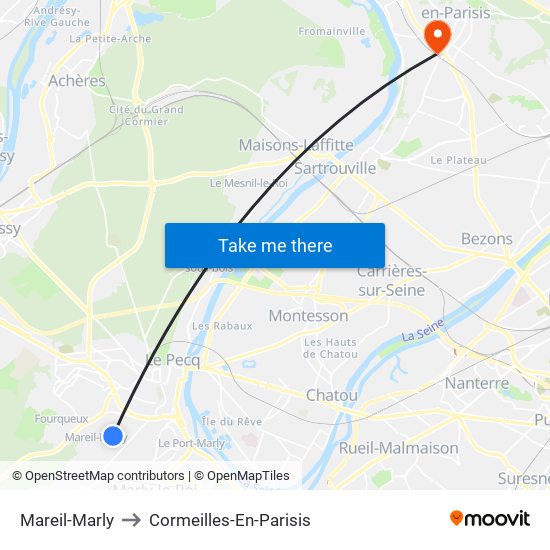 Mareil-Marly to Cormeilles-En-Parisis map