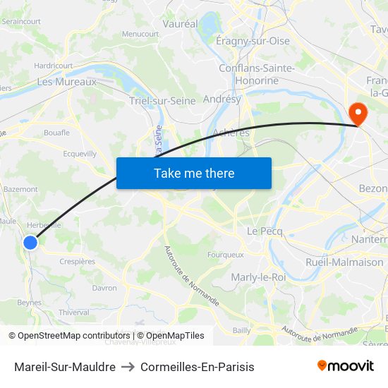 Mareil-Sur-Mauldre to Cormeilles-En-Parisis map