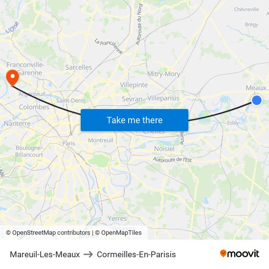 Mareuil-Les-Meaux to Cormeilles-En-Parisis map