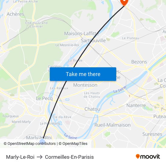 Marly-Le-Roi to Cormeilles-En-Parisis map