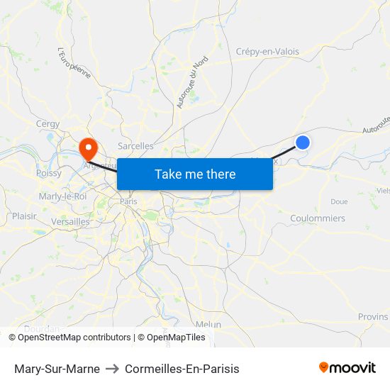 Mary-Sur-Marne to Cormeilles-En-Parisis map
