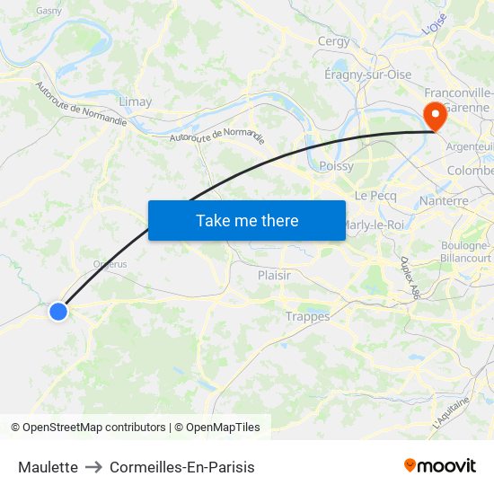 Maulette to Cormeilles-En-Parisis map