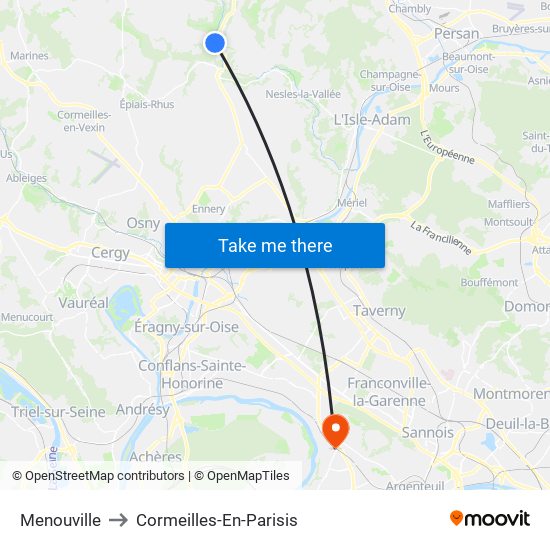 Menouville to Cormeilles-En-Parisis map