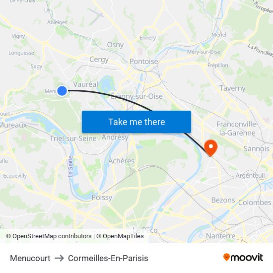 Menucourt to Cormeilles-En-Parisis map