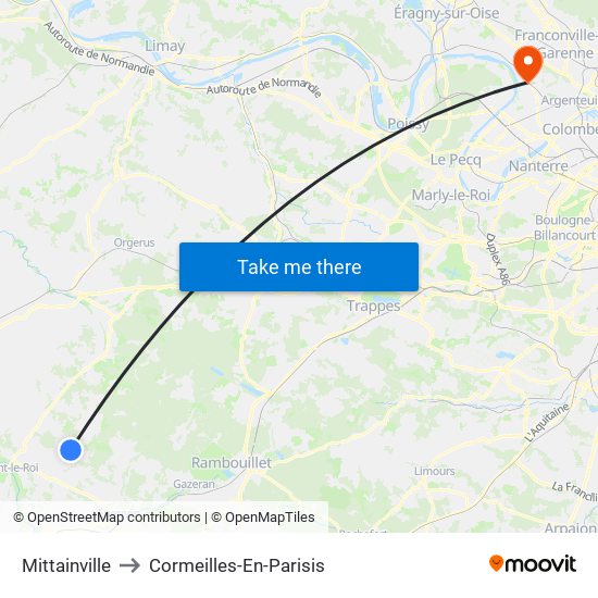 Mittainville to Cormeilles-En-Parisis map