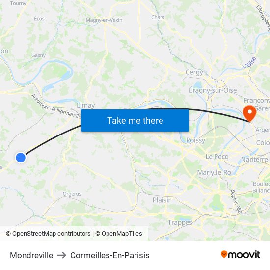 Mondreville to Cormeilles-En-Parisis map