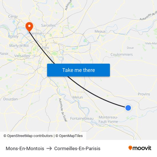 Mons-En-Montois to Cormeilles-En-Parisis map