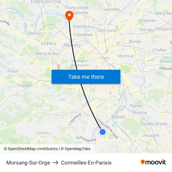 Morsang-Sur-Orge to Cormeilles-En-Parisis map