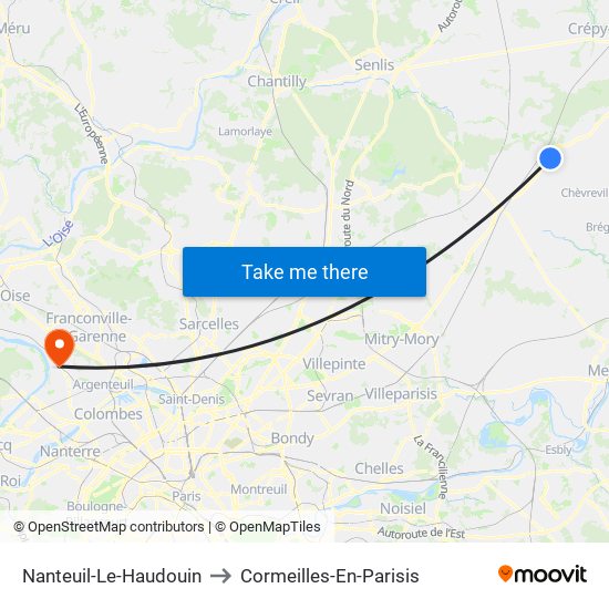 Nanteuil-Le-Haudouin to Cormeilles-En-Parisis map