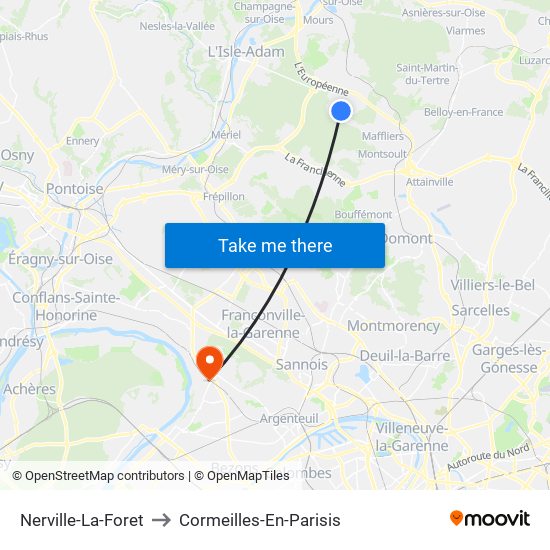 Nerville-La-Foret to Cormeilles-En-Parisis map