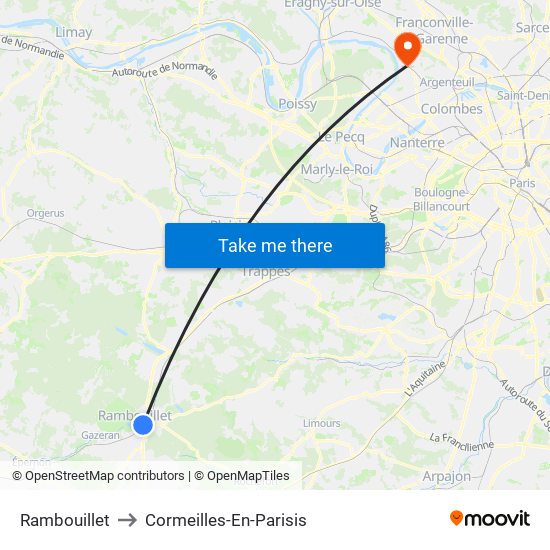 Rambouillet to Cormeilles-En-Parisis map