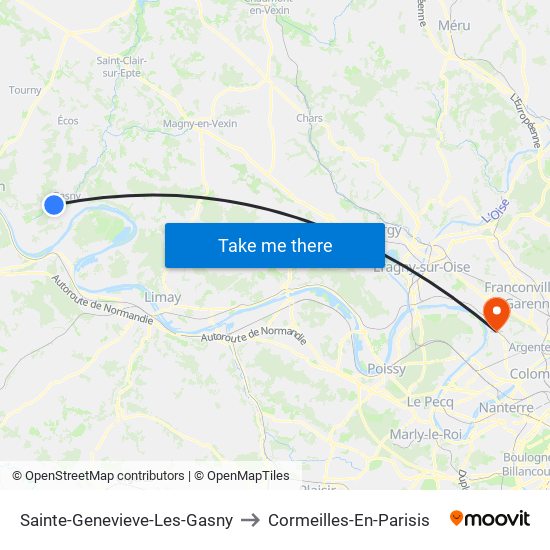 Sainte-Genevieve-Les-Gasny to Cormeilles-En-Parisis map