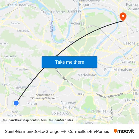 Saint-Germain-De-La-Grange to Cormeilles-En-Parisis map