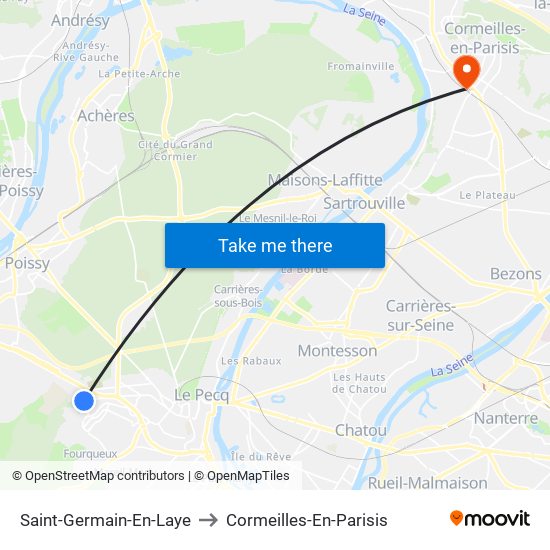 Saint-Germain-En-Laye to Cormeilles-En-Parisis map