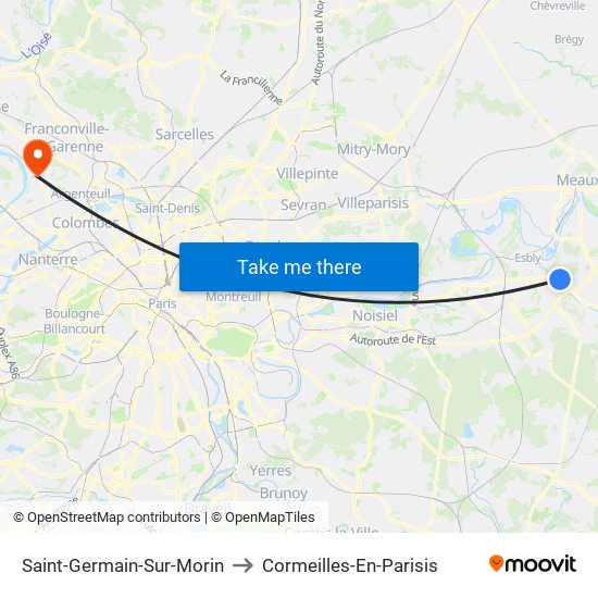 Saint-Germain-Sur-Morin to Cormeilles-En-Parisis map