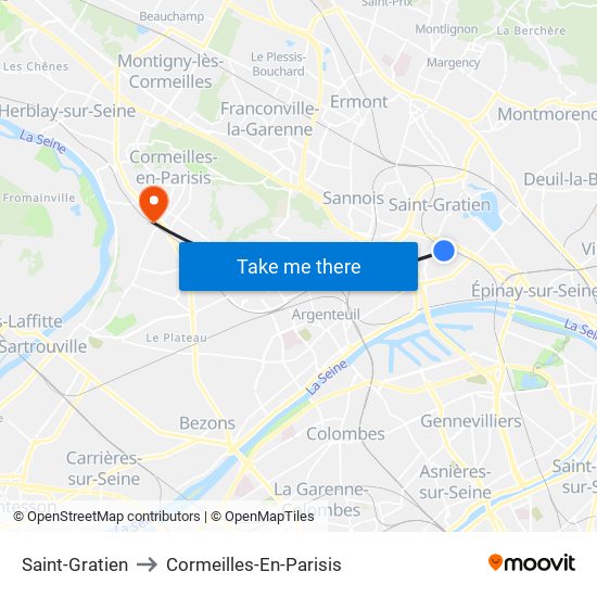 Saint-Gratien to Cormeilles-En-Parisis map