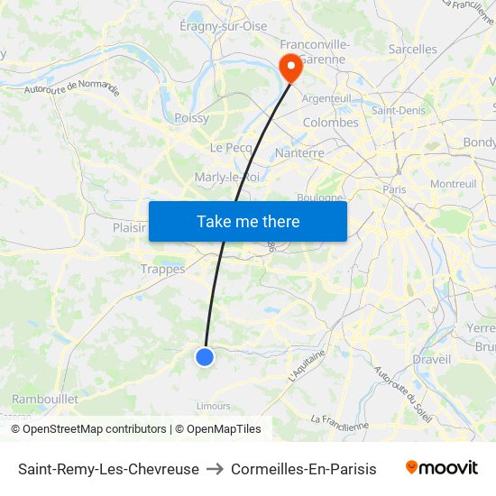 Saint-Remy-Les-Chevreuse to Cormeilles-En-Parisis map