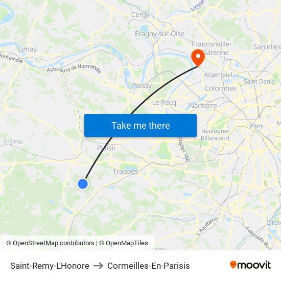 Saint-Remy-L'Honore to Cormeilles-En-Parisis map