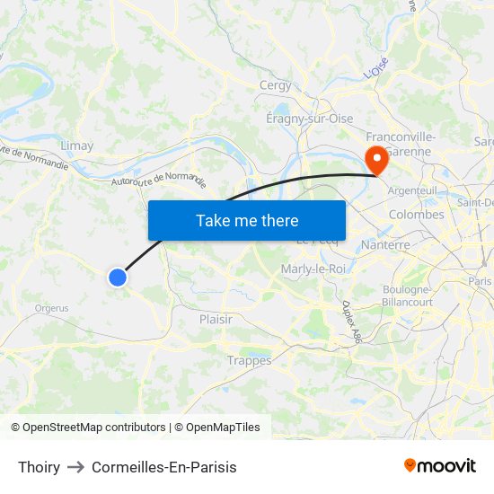 Thoiry to Cormeilles-En-Parisis map