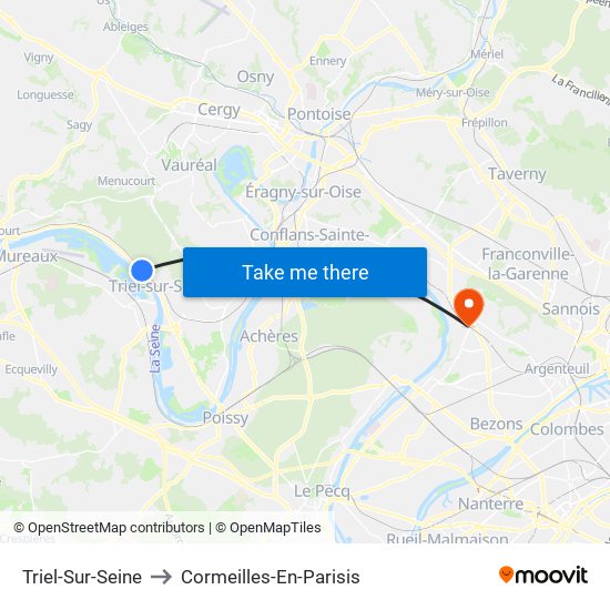 Triel-Sur-Seine to Cormeilles-En-Parisis map