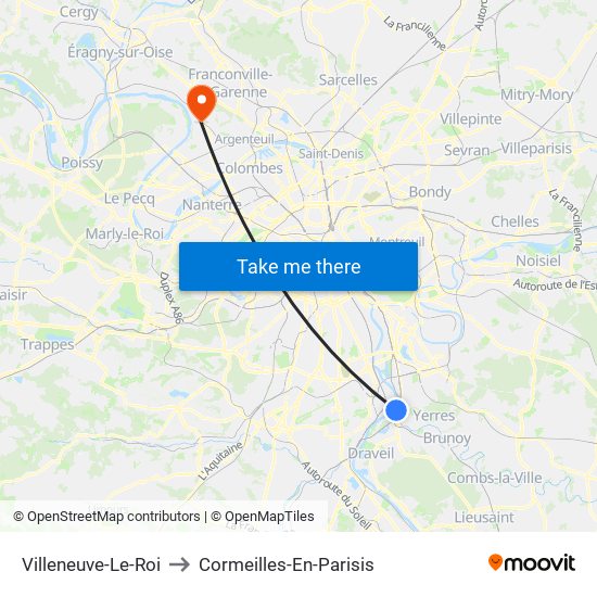 Villeneuve-Le-Roi to Cormeilles-En-Parisis map