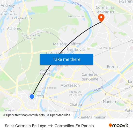 Saint-Germain-En-Laye to Cormeilles-En-Parisis map