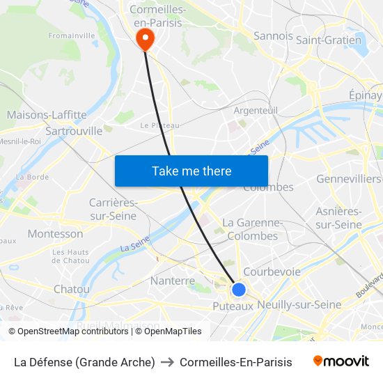 La Défense (Grande Arche) to Cormeilles-En-Parisis map