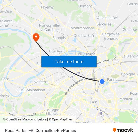 Rosa Parks to Cormeilles-En-Parisis map