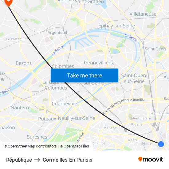 République to Cormeilles-En-Parisis map